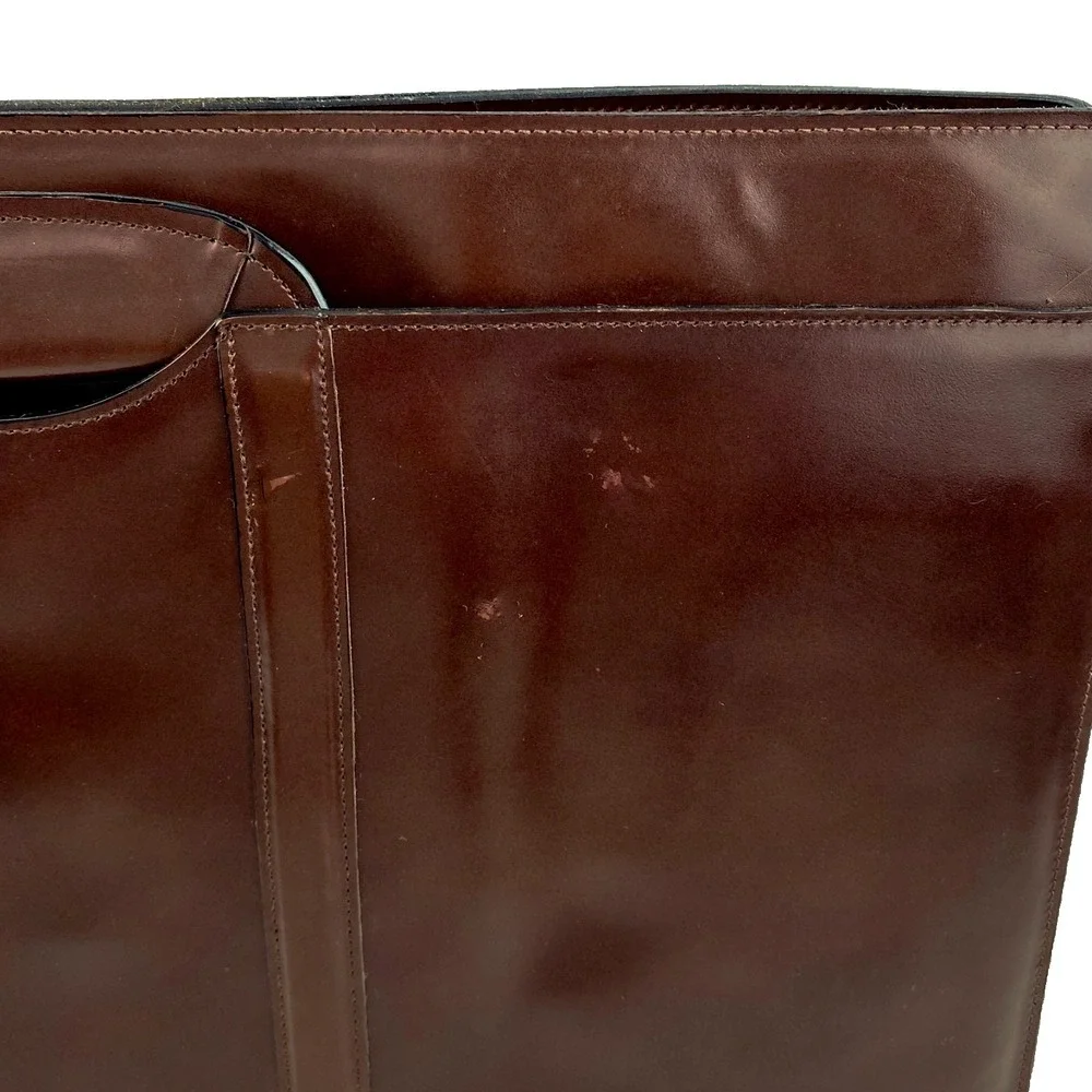NEW Michael Scott Smooth Leather Briefcase Computer Bag Burgundy Attaché Case
